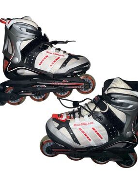Rollerblade youth Inline Skates in Black & White and red Size-4-7 adjustable